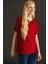 Kadın Açma Yaka Dantel Çiçek Işlemeli Penye T-Shirt Bordo 2