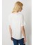Kadın Sıfır Yaka Basic Penye T-Shirt Ekru 5