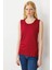 Kadın Askılı Penye T-Shirt Bordo 2