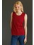 Kadın Askılı Penye T-Shirt Bordo 3