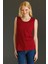 Kadın Askılı Penye T-Shirt Bordo 4