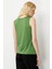 Kadın Sıfır Yaka Flamlı Kumaş Basic Askılı Tshirt A.yeşili 3