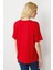 Kadın Sıfır Yaka Basic Penye T-Shirt Kırmızı 3