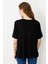 Kadın Sıfır Yaka Basic Penye T-Shirt Siyah 4