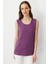 Kadın Askılı Penye T-Shirt Lila 1