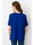 Kadın Sıfır Yaka Basic Penye T-Shirt Sax 4