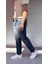 Yıkamalı Koyu Mavi Boyfriend Pantolon 2
