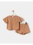Oversize Cepli T-Shirt Şortlu Waffle Çocuk Yazlık Ikili Takım 1