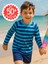 Uv Korumalı Çizgili Erkek Çocuk Mayo T-Shirt 1