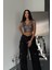 Taşlı Likralı Kolsuz Crop Bluz 1