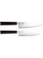 2'li Set - Gyutou Ve Eğri Santoku - Japon Tasarım Şef Bıçakları - Ahşap Sap Paslanmaz Çelik 3