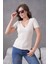 V Yaka Likralı Slim Fit Basic T-Shirt 5