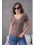 V Yaka Likralı Slim Fit Basic T-Shirt 3