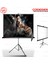 TX-20 200x200 cm Tripod Ayaklı Taşınabilir Manuel Projeksiyon Perdesi (Arkası Siyah Fonlu) 1