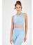 SlimFit Kadın Bisiklet Yaka Kolsuz Mavi Bra 813054 1