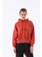 Oversize Kadın Kapşonlu Uzun Kol Kiremit Sweatshirt 20335 1