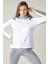 SlimFit Kadın Kapşonlu Uzun Kol Beyaz Tracktop 815015 1