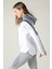 SlimFit Kadın Kapşonlu Uzun Kol Beyaz Tracktop 815015 4