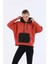 Oversize Kadın Kapşonlu Uzun Kol Kiremit Sweatshirt 20353 3