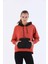 Oversize Kadın Kapşonlu Uzun Kol Kiremit Sweatshirt 20353 4