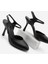 Kadın Stiletto Oval Burun Arkası Açık Atkılı Topuklu Ayakkabı Valfe 1