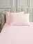 Line Pembe Pamuk Saten Çift Kişilik Nevresim Takımı Lastiksiz Çarşaflı 4 Parça Set 5