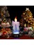 Yeşil LED Işıklı Pilli Mum Altı Gümüş Renk Noel Süsleme Gece Lamba Aydınlatma 13,5x8,5cm 1 Adet 3