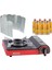 portatif kamp ocağı kırmızı + 9 kanatlı rüzgarlık + 7 evolite 227 gr gaz kartuşu evo-002-h6 1