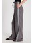 Kadın Antrasit %100 Modal Bol Kesim Yanları Şeritli Pantolon 29139 5