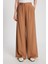 Kadın Camel Kendinden Desenli Palazzo Pantolon 29099 3