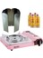 seramik pro portatif kamp ocağı pembe + 6 kanatlı rüzgarlık + 4 evolite 227 gr gaz kartuşu evo-008-h3 1