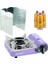 Mini Portatif Kamp Ocağı Mor + 6 Kanatlı Rüzgarlık + 3 Evolite 227 Gr Gaz Kartuşu Evo-005-E2 1