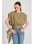 Kadın Haki Örme ve Dokuma Garnili Tasarım Bluz 29157 5