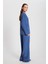 Kadın Indigo %100 Modal Alt/üst Gömlek ve Pantolon Takım 29137 4