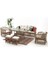 Palm Alüminyum Rattan Bahçe Balkon Oturma Grubu (3+1+1+Masa ) Cappucino -Krem 2