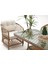 Palm Alüminyum Rattan Bahçe Balkon Oturma Grubu (3+1+1+Masa ) Cappucino -Krem 3