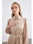 Mayra Taşlı Jakar Elbise - Bej 2