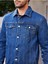Erkek Düğmeli Likralı Slim Fit Kot Ceket 4
