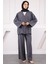 Haki Bel Bağlamalı Modal Kimono Pantolonlu Takım 2
