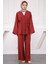 Haki Bel Bağlamalı Modal Kimono Pantolonlu Takım 1