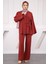 Haki Bel Bağlamalı Modal Kimono Pantolonlu Takım 2