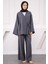Haki Bel Bağlamalı Modal Kimono Pantolonlu Takım 1