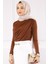 Kahverengi Önü Drapeli Sandy Bluz 3