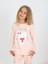 Kız Çocuk Uzun Kollu Fiyonklu Ayıcık Model Pijama Takımı 3