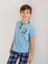 Erkek Çocuk Kısa Kollu Düğme Detaylı %100 Pamuklu Pijama Takımı Be 1