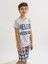 Erkek Çocuk Kısa Kollu Kapri %100 Pamuklu Pijama Takımı Hello Weekend 2