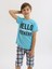 Erkek Çocuk Kısa Kollu Kapri %100 Pamuklu Pijama Takımı Hello Weekend 2