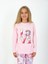 Kız Çocuk Uzun Kollu %100 Pamuklu Pijama Takımı Star Love Toz Pembe 2