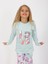Kız Çocuk Uzun Kollu %100 Pamuklu Pijama Takımı Star Love Mint 1
