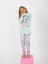 Kız Çocuk Uzun Kollu %100 Pamuklu Pijama Takımı Star Love Mint 2